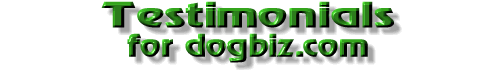 Testimonials for Dogbiz.com